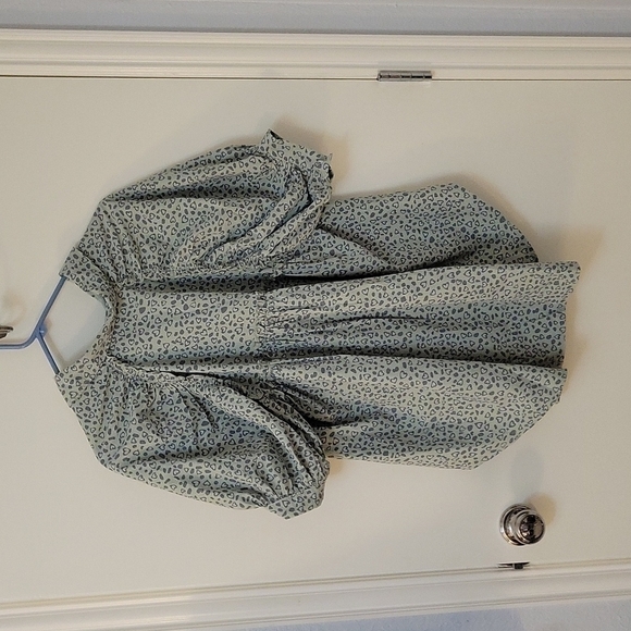 CES FEMME Anthropologie Heart Cheetah Print Babydoll High-Low Button Down Shirt - Picture 6 of 12